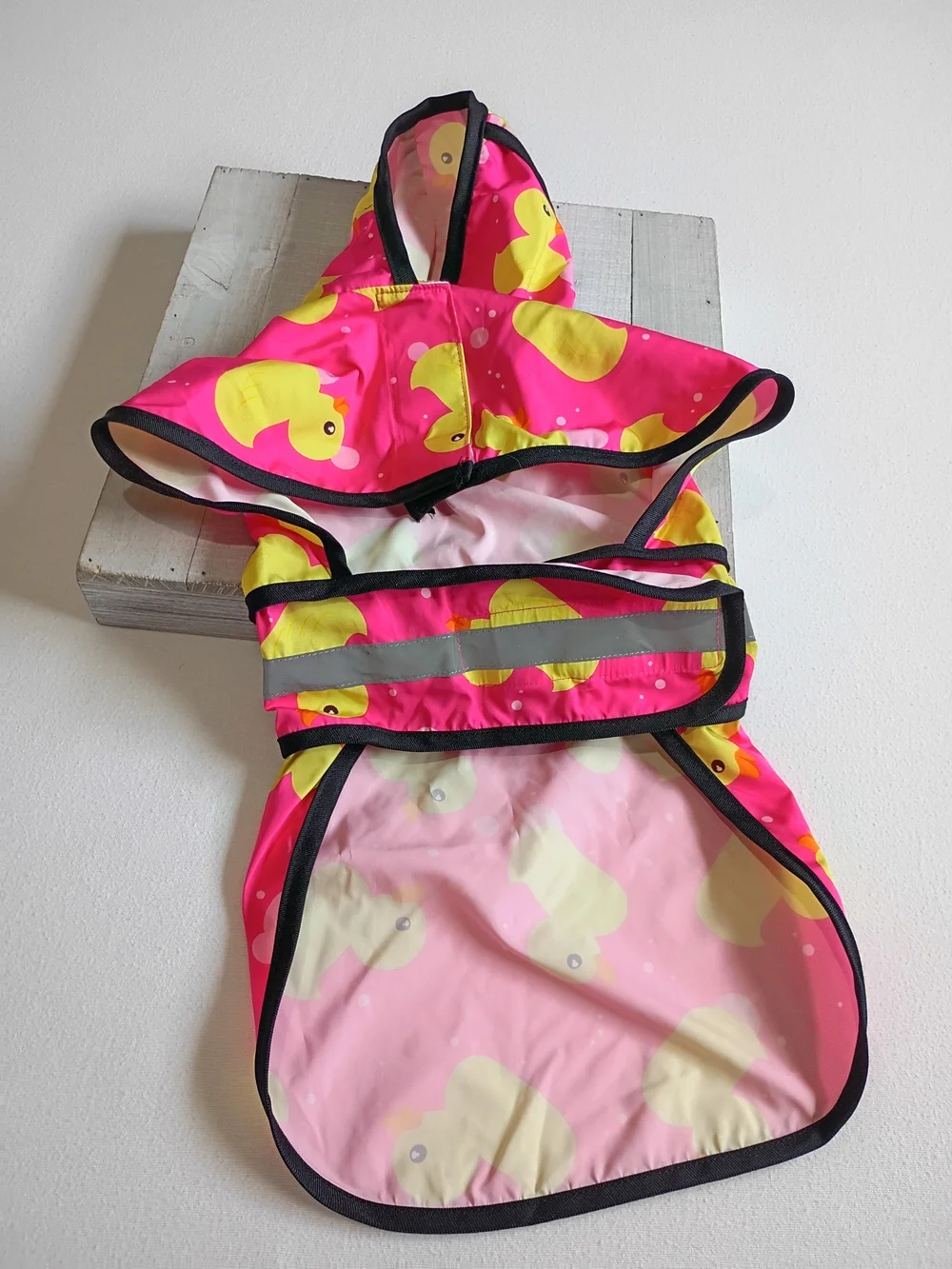 HDE Pink Rubber Duck Dog Raincoat Pet Jacket Size Medium
